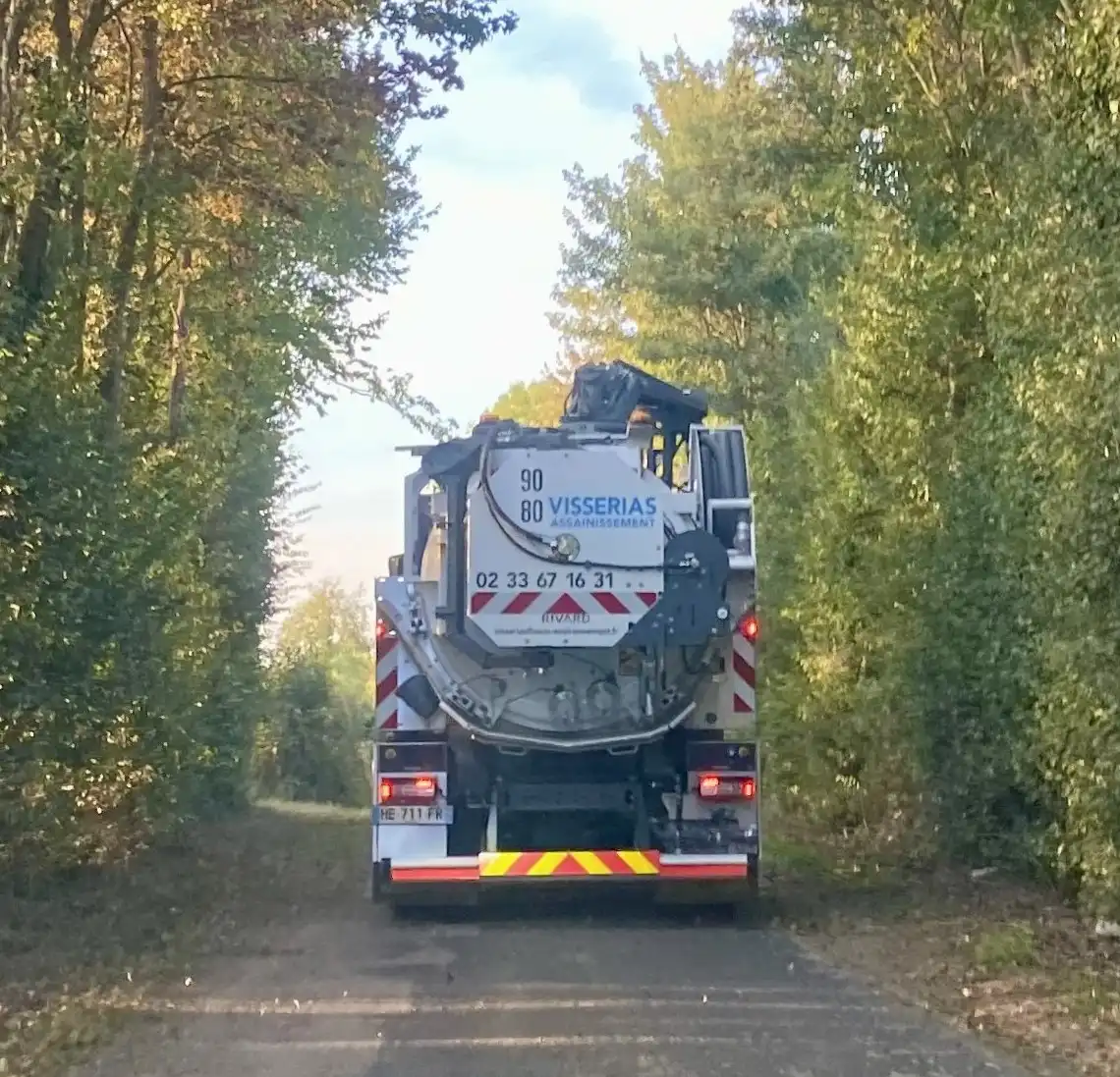 Camion dans une forêt